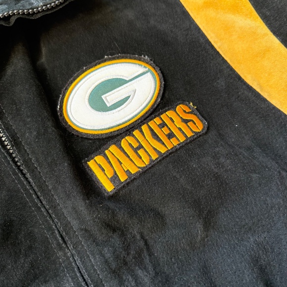 Green Bay Packers Vintage NFL Suede Bomber Jacket Size M - Picture 4 of 16